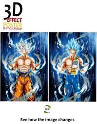 Goku,Vegeta -3D Lenticular Effect- Anime Dragon Ball Z Poster, 2 image  change | eBay