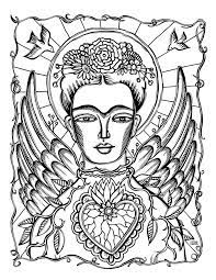Frida Kahlo Angel Lydia Hess Illustration Design Mexican Folk Art Mexican Folk Art Painting Folk Art Painting