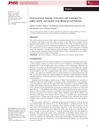 Check spelling or type a new query. Pdf Pharmaceutical Industry Innovation And Challenges For Public Health Case Studies From Malaysia And Pakistan