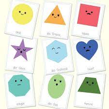 english german bilingual shapes flash cards printable games etsy in 2021 flashcards educational esl food