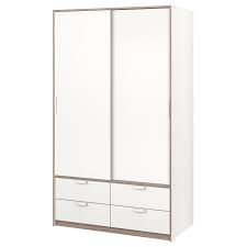 Trysil Kleidschr M Schiebetu 4 Schubl Weiss Kleiderschrank Schiebeturen Schiebetur Schubladen