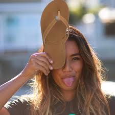 Hari Mari Women's Fields Flip Flop, Size 9, Tan/Blue