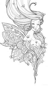 Enjoy coloring these beautiful images of fairies in detailed line art that can be colored like grayscale, coloring right over the various textures. Hard Coloring Pages For Girls 100 Images Free Printable