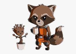 Marvel fans have guardians of the galaxy fever all over again thanks to the immensely successful guardians of the galaxy vol. Rocket Groot Cute Chibi Hannah Rocket Guardians Of The Galaxy Cartoon Hd Png Download Kindpng