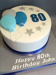 Birthday Cake With Photo Frame For Men Men S 80th Birthday Cake With Balloons Stars Blue Grey Colours 80 Birthday Cake 80th Birthday Cake For Men Balloon Birthday Cakes