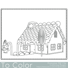 Holiday Christmas Gingerbread House 2 Coloring Page For Grown Ups Instant Download Disfrutes Coloring Pages Coloring Pages For Grown Ups Christmas Colors
