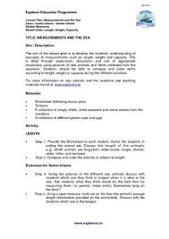 Explorers Maths Lesson Plan And Worksheet Measurements And The Sea For Junior Infants And Senior Math Lesson Plans Math Lessons Education Quotes For Teachers