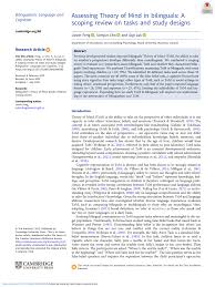 PDF) Assessing Theory of Mind in bilinguals: A scoping review