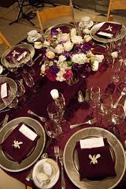 Burgundy And Silver Wedding Tablescape Recreate With Our Satin Burgundy Tablecloths And Napkins Silver Wedding Decorations Burgundy Wedding Burgandy Wedding