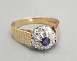 Retro Sapphire And Diamond Engagement Ring 1970s Diamond Ring 9ct Yellow Gold Ring Sapphi Engagement Rings Sapphire Engagement Ring Sizes Antique Rings Vintage