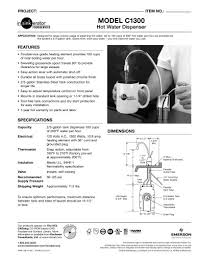 Hot Water Systems Model C1300 Insinkerator Pdf Catalogs Documentation Brochures