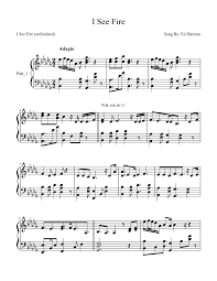 Ed Sheeran I See Fire Free Piano Sheet Violin Music Piano Music Piano Sheet Music