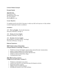 Fresher lecturer sample resumes can be found at wisdomjobs.com. Lecturer Resume Example Curriculum Goal