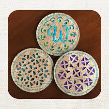 Download Cork Cut Coasters 1 Embroidery Garden