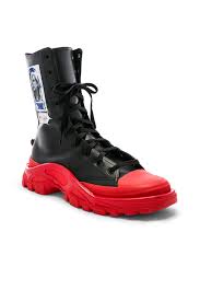 Adidas Black And Red High Tops Adidas By Raf Simons Detroit Hi Top Sneaker In Black Red Fwrd Raf Simons Adidas Raf Simons Sneakers Top Sneakers