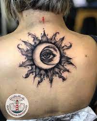 Sun Moon Stars Tattoo Sun Moon Stars Blackandgrey Backtattoo Dublin Dublintattoo Dublintattoostudio Tattoostudio Sun Tattoos Tattoos Cool Tattoos