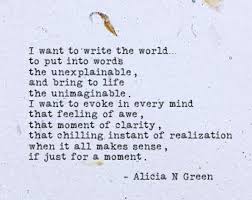 Write The World Original Poem By Alicia N Green In Typewriter Font This Inspirational Quote For Writers Would Think Happy Thoughts Original Quotes Words