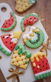 Watermelon Pineapple And Kiwi Cookies I Have Officially Died They Are So Cute Summer Cookies Biscuit Decoration Fruit Cookies