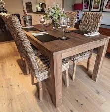 160cm Reclaimed Wooden Table And 4 Chairs Of Any Style 160 X Etsy In 2021 Teak Dining Table Indonesian Furniture Teak Table