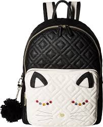 Zippered front pocket with two speaker. Betsey Johnson Black Bone Cat Backpack Backpack Buy Online In Botswana At Botswana Desertcart Com Productid 66504925