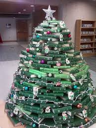 Library Christmas Trees Made Of Books And Bound Journals Christmas Tree Made Of Books Book Tree Christmas Tree
