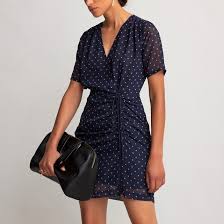 Robe noire courte, choix, code promo et livraison, la redoute simplifie votre achat sur internet. Robe Courte Effet Portefeuille Imprime A Pois Imprime Pois Fond Marine La Redoute Collections La Redoute