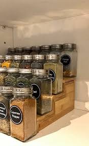 how to organize spice cabinets with