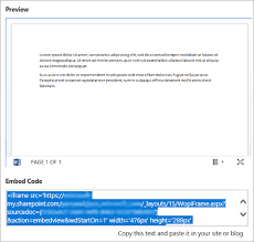 embed an office document in sway office support