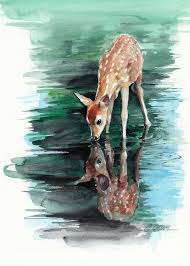 Original Watercolor Fawn Deer Wall Art Nursery Decor Animal Etsy Animal Art Deer Wall Art Woodland Animal Wall Art