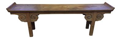 Antique Chinese Altar Table That Has Been Sanded Down It Is Made Out Of Solid Elm Wood And Features Hand Carved Detail Table Altar Table Console Table