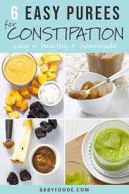 6 baby food purees to help relieve babys constipation