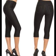 Jvini Plus Black Capri Jeggings Size 3x Boutique