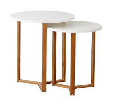 Mainstays Bamboo Collection Wooden Nesting Tables Walmart Com Nesting Tables Table Modern Round