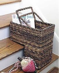 Dark Wicker Stair Basket Stair Basket Dot And Bo Wicker