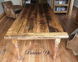 Reclaimed Wood Harvest Table With Epoxy Polyurethane Finish In Barrie Ontario Barnwood Cambridge On B Harvest Dining Table Reclaimed Dining Table Harvest Table