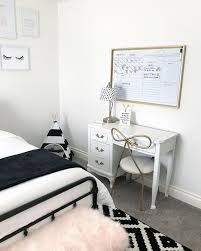 Teenage Girls Room Decor In Black White And Blush Pink Office And Study Space In The Bedroom Teenage Girl Room Decor Diy Girls Bedroom Pink Girl Room Decor
