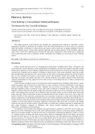 Having good grades can make you popular in east asia since. Pdf Cyber Bullying A General Islamic Outlook And Response