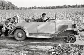 June 1939 Pushing A Car Belonging To Agricultural Day Laborer To Start It Near Muskogee Oklahoma With Images Car