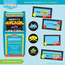 Arcade Party Basic Package Diy Printable Customised Pdfs Video Games Birthday Party Party Printables Video Games Birthday