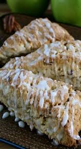 These Apple Pecan Scones Are Deliciously Flavored With Bits Of Apples And Pecans Then Driz Favorite Dessert Recipes Apple Cinnamon Scones Recipe Pecan Recipes