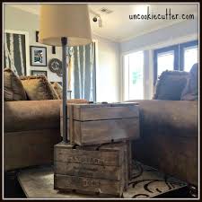 End Table Stacked Crates With Storage And Lamp Uncookie Cutter Old Wooden Crates Crate End Tables End Tables