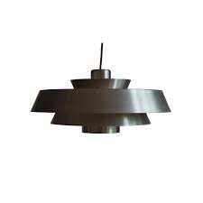 An edgy take on the classical chandelier, the fog ceiling lamp from duo is made for those with adventurous style. Space Age Ringed Metal Ceiling Lamp Nova By Jo Hammerborg For Fog And Morup Denmark