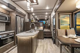 In the front of the unit you will find a private master bedroom with a walk around queen bed. The Most Unique Fifth Wheel Floorplans In 2020 Meyer S Rv Superstores