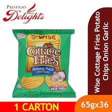 If you want the robust flavor of both onion and garlic, then you want these potato chips. Wise Cottage Fries Potato Chips Onion Garlic 65g X 36 Packs 1 Carton Lazada Singapore