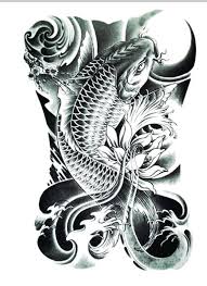 Black And White Realism Koi Tattoo Realistic Koi Tattoo Large Size Ultracooltattoos Koi Tattoo Design Koi Tattoo Koi Dragon Tattoo