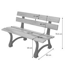 Bht 92 cm x 65 cm x 38 cm sitzhöhe ohne kissen: Gartenbank Hwc F96 Sitzbank Parkbank Holzbank Gusseisen 2 Sitzer 125cm Braun