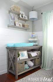 Rustic Glam Nursery One Room Challenge The Reveal Glam Nursery Grey Changing Table Baby Decor