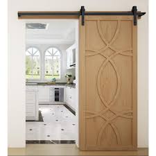 Verycustom 36 In X 84 In Hollywood Unfinished Wood Sliding Barn Door With Hardware Kit Barn Style Doors Barn Style Sliding Doors Wood Barn Door