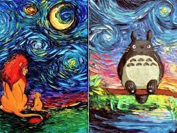 لوحات كارتونية بأسلوب فان كوخ موقع ضجة painting van gogh paintings van gogh
