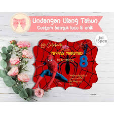 Undangan exlusif ini tergolong undangan papan atas. Creative Printing Tema Spiderman Undangan Ultah Anak 15 Pcs Terbaru Juli 2021 Harga Murah Kualitas Terjamin Blibli